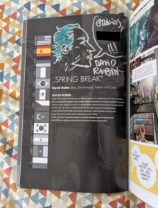 Firma de David Rubín en la Feria del Cómic de Madrid.